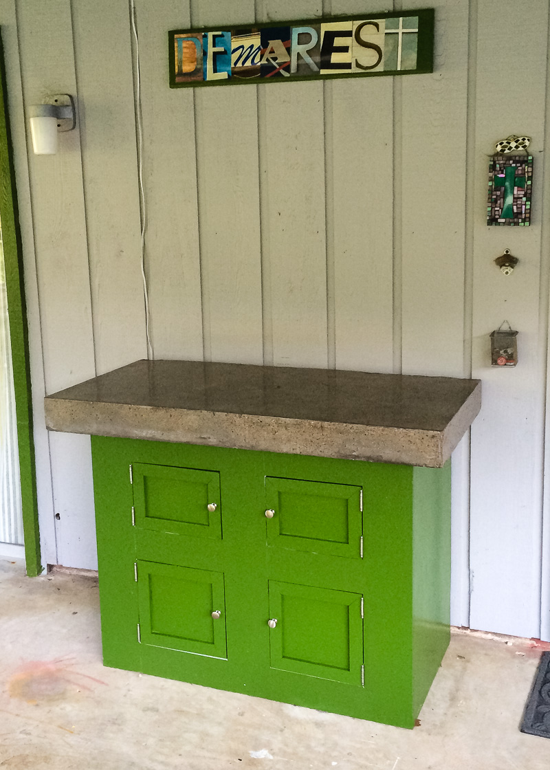 Dry Bar with Concrete Countertop